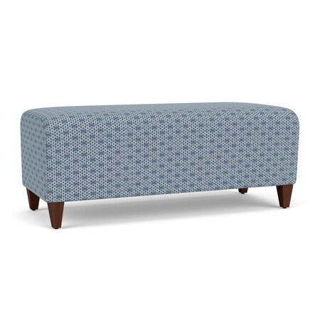 Lesro Siena Lounge Reception Loveseat Bench, Walnut, RS Rain Song Upholstery SN6001